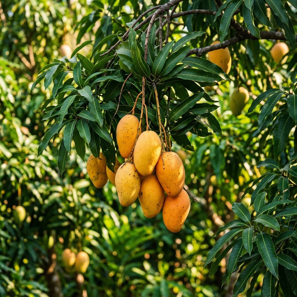 Mango - frutos maduros en árbol